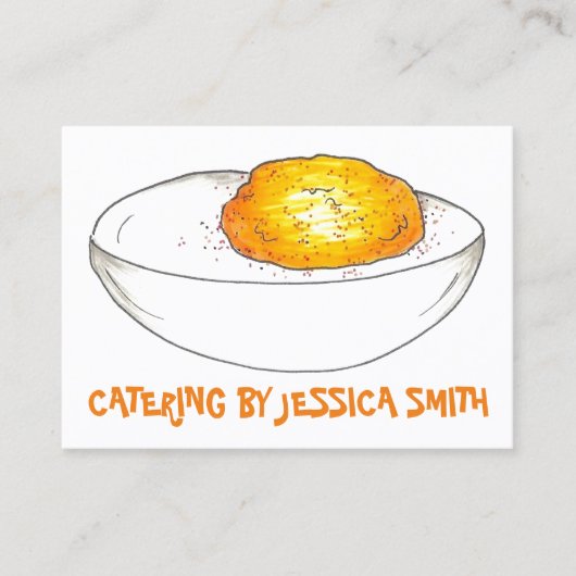 Gedrukte eieren Kaas voor voedselcatering Caterer  Visitekaartje (Voorkant)