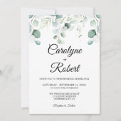Gedrukte Eucalyptus Wedding Invitations Kaart (Voorkant)