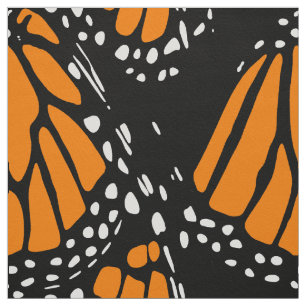 Gedrukte fabric, in zwart-wit en Oranje Stof