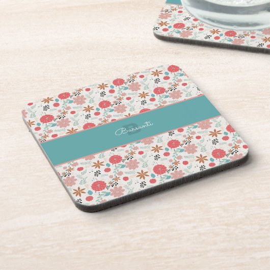 Gedrukte Floral Bier Onderzetter (Linkerzijde)