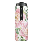 Gedrukte Floral Bouquet Persoonlijke naam Thermosbeker (Voorkant)