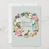 Gedrukte Floral Bridal Luncheon Kaart (Achterkant)