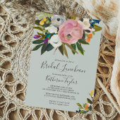 Gedrukte Floral Bridal Luncheon Kaart