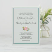 Gedrukte Floral Formal Wedding Kaart (Staand voorkant)