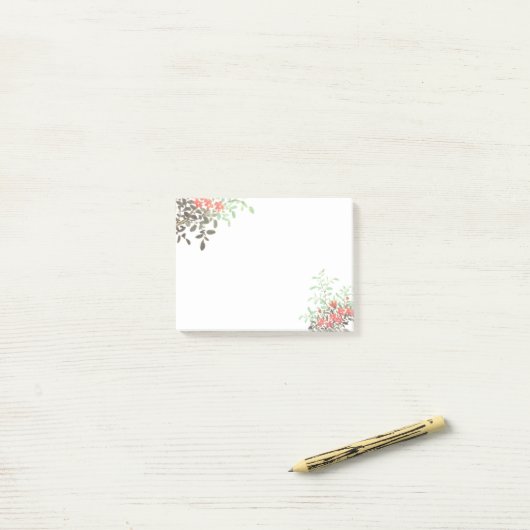 Gedrukte Floral Post-it® Notes (Op bureau)