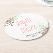 Gedrukte Floral Ronde Kartonnen Onderzetter (Gebogen)