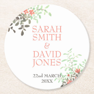 Gedrukte Floral Ronde Kartonnen Onderzetter