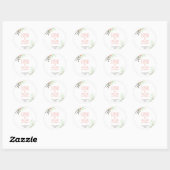 Gedrukte Floral Ronde Sticker (Vel)