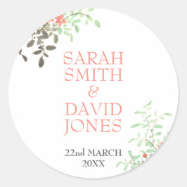 Gedrukte Floral Ronde Sticker