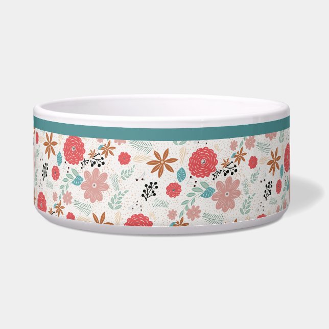 Gedrukte Floral Voerbakje (Voorkant)