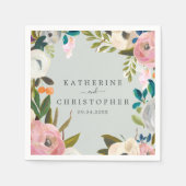 Gedrukte Floral Wedding Servet (Voorkant)