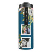 Gedrukte Florale Foto Collage Persoonlijke namen Thermosbeker (Voorkant)