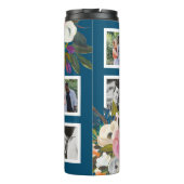 Gedrukte Florale Foto Collage Persoonlijke namen Thermosbeker (Achterkant)