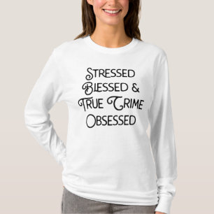 Gedrukte Gezegelde en True Crime geobsedeerd T-shirt