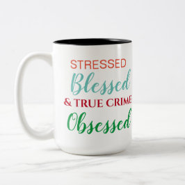Gedrukte Gezegelde en True Crime geobsedeerd Tweekleurige Koffiemok