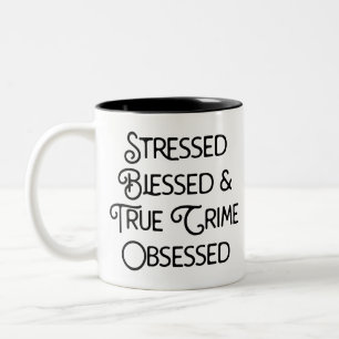 Gedrukte Gezegelde en True Crime geobsedeerd Tweekleurige Koffiemok