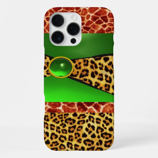 GEDRUKTE GIRAF LUIAARD HUID GROEN SMARAGD EDELSTEE iPhone HOESJE (Achterkant)