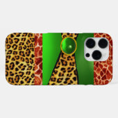 GEDRUKTE GIRAF LUIAARD HUID GROEN SMARAGD EDELSTEE iPhone HOESJE (Achterkant horizontaal)