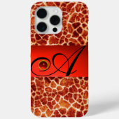 GEDRUKTE GIRAFFE RODE RUBY GEMSTONE MONOGRAM, Case-Mate iPhone CASE (Achterkant)
