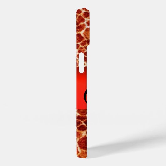 GEDRUKTE GIRAFFE RODE RUBY GEMSTONE MONOGRAM, Case-Mate iPhone CASE (Achterkant / Rechts)