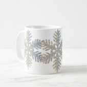 Gedrukte glitterspnowflake koffiemok (Voorkant links)