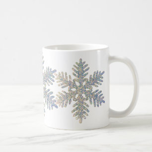 Gedrukte glitterspnowflake koffiemok