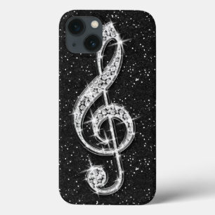 Gedrukte Glitzy Sparkly Diamond Music Note Case-Mate iPhone Case