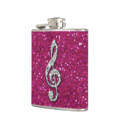 Gedrukte Glitzy Sparkly Diamond Music Note Heupfles (Links)