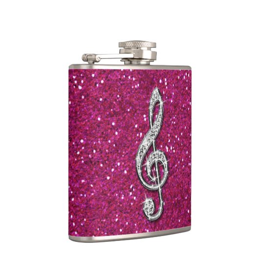 Gedrukte Glitzy Sparkly Diamond Music Note Heupfles (Rechts)