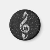 Gedrukte Glitzy Sparkly Diamond Music Note Magneet (Voorkant)