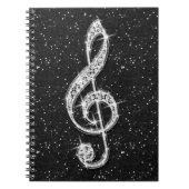 Gedrukte Glitzy Sparkly Diamond Music Note Notitieboek (Voorkant)