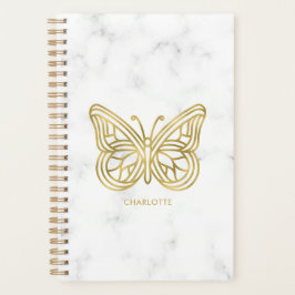 Gedrukte gouden vlinder planner