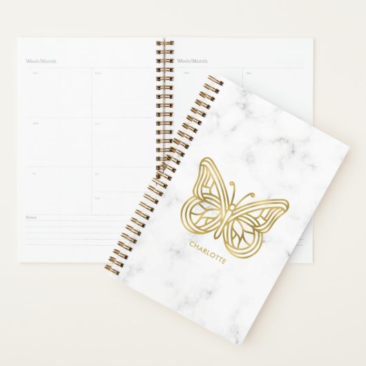 Gedrukte gouden vlinder planner (Display)