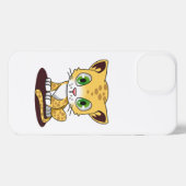 GEDRUKTE GREEN-EYED KITTEN OP EEN MAROON MAT iPhone HOESJE (Achterkant horizontaal)