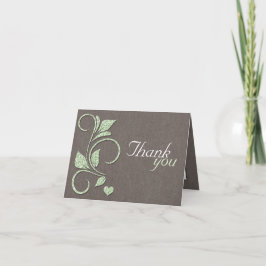 Gedrukte groene glinster ambachtelijke bedankkaart