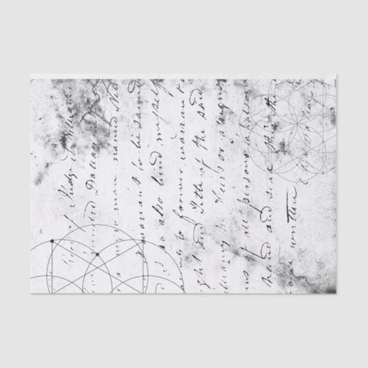  gedrukte handgeschreven brief tissuepapier (Voorkant)