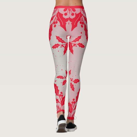 GEDRUKTE HOLLY-Leggings GRIJS EN ROOD Leggings (Achterkant)