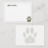Gedrukte hondenpoot camouflage met distressed-effe notitiekaartje (Voorkant / Achterkant)