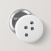 Gedrukte hondenpootafdrukken ronde button 5,7 cm (Voorkant /achterkant)