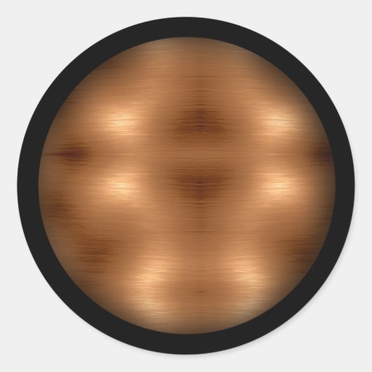 Gedrukte koperen blik ronde sticker (Voorkant)