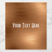 Gedrukte koperen blik wijn etiket (Enkel label)