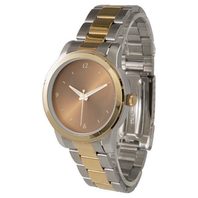 Gedrukte koperen look 2 horloge (Gekanteld)