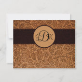 Gedrukte leder Wedding RSVP Kaartje (Achterkant)
