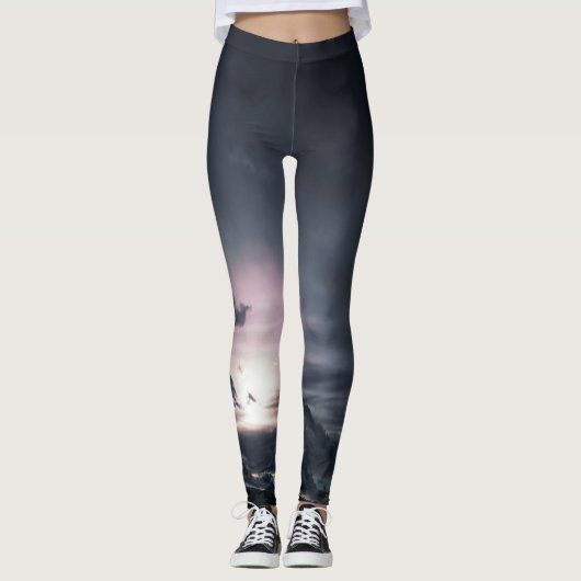 GEDRUKTE Leggings DIE ZICH GEBEUREN AAN SKY EN CLO (Voorkant)