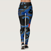 GEDRUKTE LEGGINGS MET ZWARTE EN JAPANSE WAVES (Achterkant)