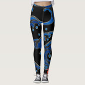 GEDRUKTE LEGGINGS MET ZWARTE EN JAPANSE WAVES (Voorkant)