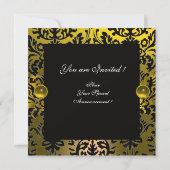 GEDRUKTE LEOPARD FUR BOW GOLD BLACK DAMASK MONOGRA KAART (Achterkant)