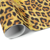 GEDRUKTE LEOPARD FUR RIBBON EN SUFLOWERS CADEAUPAPIER (Rol Hoek)