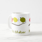 Gedrukte Librarian Reto Birds Design Gifts Koffiemok (Voorkant links)