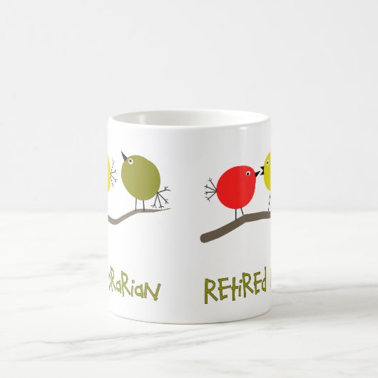 Gedrukte Librarian Reto Birds Design Gifts Koffiemok (Center)